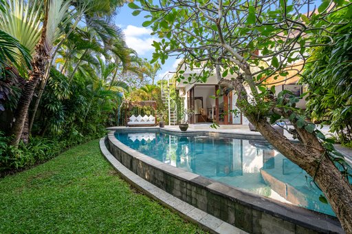 Sahaja villa with green garden and bali style