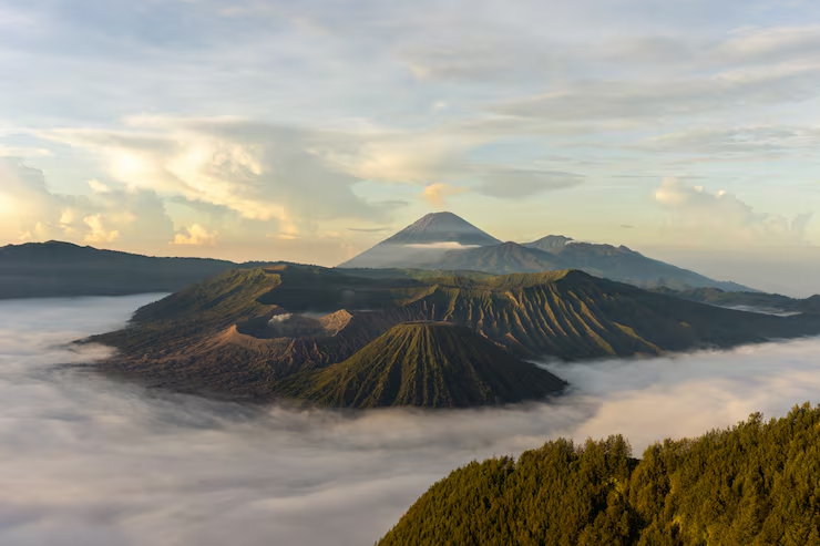 Mount Batur at sunrise